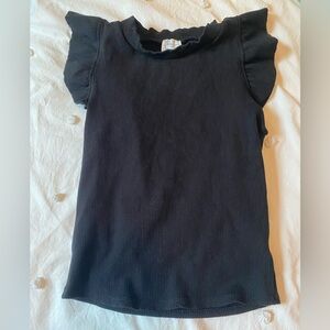 Francesca’s Black Ruffled Sleeve Top